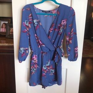 Blue Floral Romper